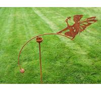 Poppy Forge Fairy Sitting Wind Rocker Single Bare Metal/ready To Rust - Steel - L66 X W54 X H148.5 Cm