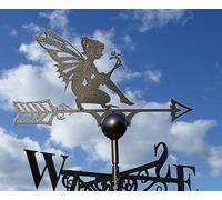 Poppy Forge Fairy Weathervane - Solid Steel - W61 X H88 Cm - Powder Coated Black