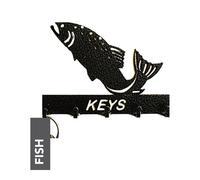 Poppy Forge Fish Key Holder - Rack - Solid Steel - W15 x H9 cm - Black Poppy Forge Black