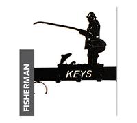 Poppy Forge Fisherman Key Holder - Rack - Solid Steel - W15 x H9 cm - Black Poppy Forge Black