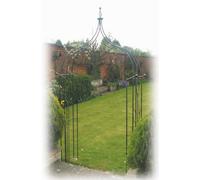 Poppy Forge Flower Ogee Arch (Inc Ground Spikes) Garden Archway - Solid Steel - L43.2 X W137.1 X H284.5 Cm - Black
