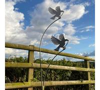 Poppy Forge Flying Birds Garden Art - Bare Metal/ready To Rust - W37 X H133 Cm