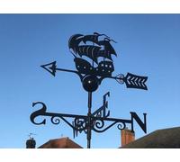 Poppy Forge Galleon Weathervane - Steel - W65 X H88 Cm - Black