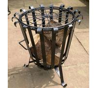 Poppy Forge Garden Brazier, Fire Basket - Solid Steel - L50.8 X W50.8 X H53.3 Cm - Black