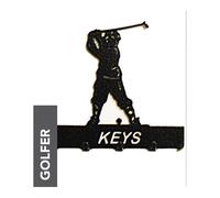 Poppy Forge Golfer Key Holder - Rack - Solid Steel - W15 x H9 cm - Black Poppy Forge Black