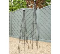 Poppy Forge Hampton 6Ft Obelisk - Garden Plant Support - Solid Steel - L43.2 X W38 X H182.9 Cm - Black - Finial Is An Additional Extra