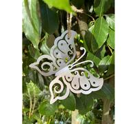 Poppy Forge Hanging 3D Folded Wings Butterfly Garden Art - Bare Metal/ready To Rust - W15 X H13 Cm