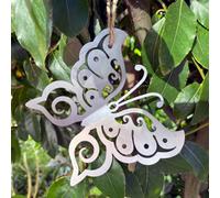 Poppy Forge Hanging 3D Folded Wings Butterfly Garden Art - W15 X H13 Cm - Black