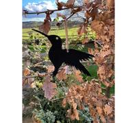 Poppy Forge Hanging Hummingbird Garden Art (Pack Of 3) - W22 X H15 Cm - Black