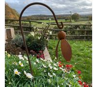 Poppy Forge Hanging Snowdrop Garden Art (Pack Of 3) - Bare Metal/ready To Rust - Steel - W100 X H6 Cm