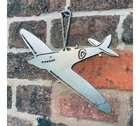 Poppy Forge Hanging Spitfire Garden Art - Bare Metal/ready To Rust - W23 X H18 Cm