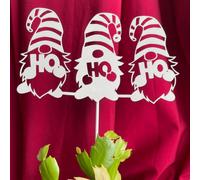 Poppy Forge Ho Ho Ho Pot Pin Garden Art (Pack Of 3) - H25 Cm - White