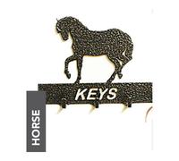 Poppy Forge Horse Key Holder - Rack - Solid Steel - W15 x H9 cm - Black Poppy Forge Black