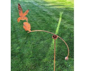 Poppy Forge Hummingbird Wind Rocker Single Bare Metal/ready To Rust - Steel - L66 X W54 X H148.5 Cm