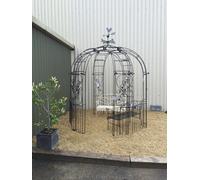 Poppy Forge Imperial Trad - 6 Sided & Panels (Inc. Ground Spikes) Garden Feature - Solid Steel - L243.8 X W243.8 X H259.1 Cm - Black