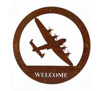 Poppy Forge Lancaster Welcome Wall Art - Large - Steel - W49.5 X H49.5 Cm - Bare Metal/ready To Rust