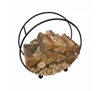 Poppy Forge Log Basket Round - Steel - L22.9 X W64.8 X H66 Cm - Black
