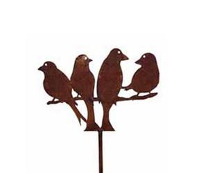 Poppy Forge Love Doves 4Ft (Pack Of 2) - Hand Made Traditional Forge, Plant Border Supports - Steel - W10 X H123 Cm - Bare Metal/ready To Rust