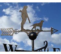 Poppy Forge Man And Dog Weathervane - Solid Steel - W61 X H88 Cm - Black