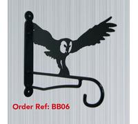 Poppy Forge Owl Feature Bracket - Steel Hanging Basket Holder - Steel - H33 Cm - Black