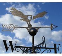 Poppy Forge Owl Weathervane - Solid Steel - W61 X H88 Cm - Powder Coated Black