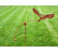 Poppy Forge Owl Wind Rocker Single Bare Metal/ready To Rust - Steel - L66 X W54 X H148.5 Cm