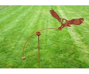 Poppy Forge Owl Wind Rocker Single Bare Metal/ready To Rust - Steel - L66 X W54 X H148.5 Cm