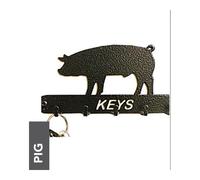 Poppy Forge Pig Key Holder - Rack - Solid Steel - W15 x H9 cm - Black Poppy Forge Black