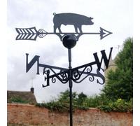 Poppy Forge Pig Weathervane - Solid Steel - W61 X H88 Cm - Black