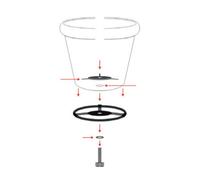 Poppy Forge Robust Pot Clamp Kit - Steel - Black (Suitable For Single Stem Tuteur Only)