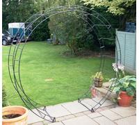 Poppy Forge Round Arch (Including Ground Spikes) Bare Metal - Ready To Rust - Steel - L228.6 X W238.8 X H66 Cm