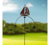 Poppy Forge Sailing Boat Wind Rocker Double Bare Metal/ready To Rust - Steel - W54 X H148.5 Cm