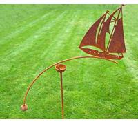 Poppy Forge Sailing Boat Wind Rocker Single Bare Metal/ready To Rust - Steel - L66 X W54 X H148.5 Cm