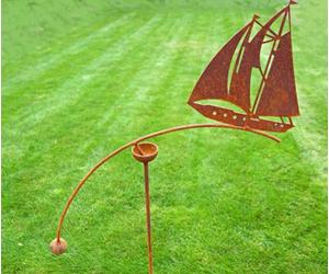 Poppy Forge Sailing Boat Wind Rocker Single Bare Metal/ready To Rust - Steel - L66 X W54 X H148.5 Cm