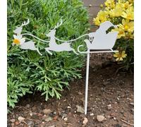 Poppy Forge Santa Pot Pin Garden Art (Pack Of 3) - H25 Cm - White