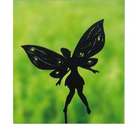 Poppy Forge Small Fairy Silver - Garden Ornament - Solid Steel - H30 Cm - Black