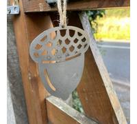 Poppy Forge Small Hanging Acorn (Pack Of 3) - Bare Metal/ready To Rust - W10 X H8 Cm