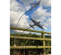 Poppy Forge Spitfire & Lancaster Garden Art - Bare Metal/ready To Rust - W37 X H133 Cm