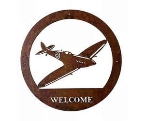 Poppy Forge Spitfire Small Wall Art (Wa05R) - Steel - W29.5 X H29.5 Cm - Bare Metal/ready To Rust