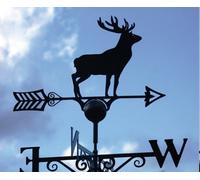 Poppy Forge Stag Weathervane - Solid Steel - W61 X H88 Cm - Black