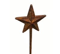 Poppy Forge Star 4Ft Plant Pin Bare Metal/ready To Rust (Pack Of 3) - Steel - W10 X H121.9 Cm