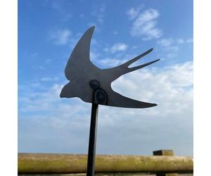 Poppy Forge Swallow On 5 Feet Pole (Pack Of 3) - Bare Metal/ready To Rust - W13 X H165 Cm