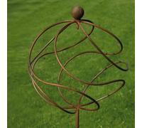 Poppy Forge Tangle Ball On 4Ft Stem Empty - Plant Support - Solid Steel - L34.3 X W34.3 X H157.5 Cm - Bare Metal/ready To Rust