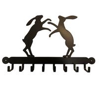Poppy Forge Tool Rack (Boxing Hares) - Steel - W54.6 X H30.5 Cm - Black