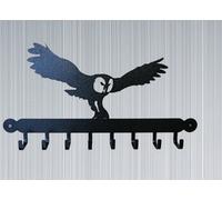 Poppy Forge Tool Rack (Owl) - Hooks - Solid Steel - W53.3 X H10 Cm - Powder Coated Black