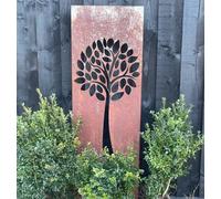 Poppy Forge Tree Garden Screen Small Bare Metal/ready To Rust - Steel - L124 X W35.5 X H116.4 Cm