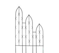 Poppy Forge Triple Slope Gothic Screen - Decorative Garden Screen, Plant Support - Solid Steel - W91.4 X H180 Cm - Black