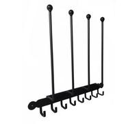 Poppy Forge Wall Fixing Boot Rack - Steel Wellie Stand - Steel - L7.6 X W36.8 X H53.3 Cm - Black