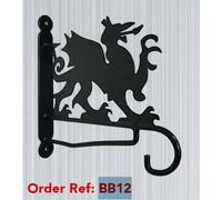 Poppy Forge Welsh Dragon Bracket - Hanging Basket Holder - Steel - H33 cm - Black Poppy Forge Black