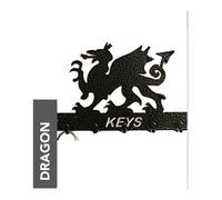 Poppy Forge Welsh Dragon Key Holder - Rack - Solid Steel - W15 x H9 cm - Black Poppy Forge Black